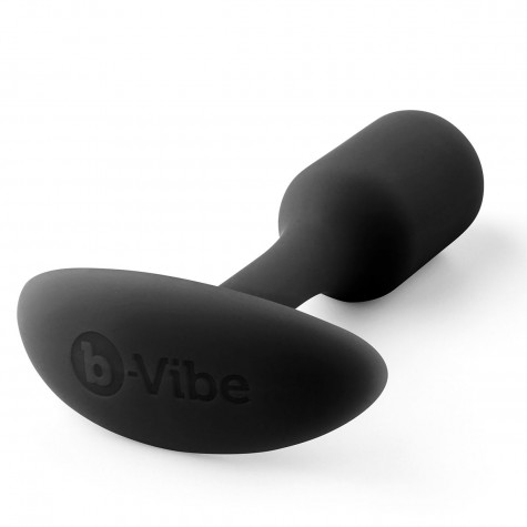 Чёрная пробка для ношения B-vibe Snug Plug 1 - 9,4 см.